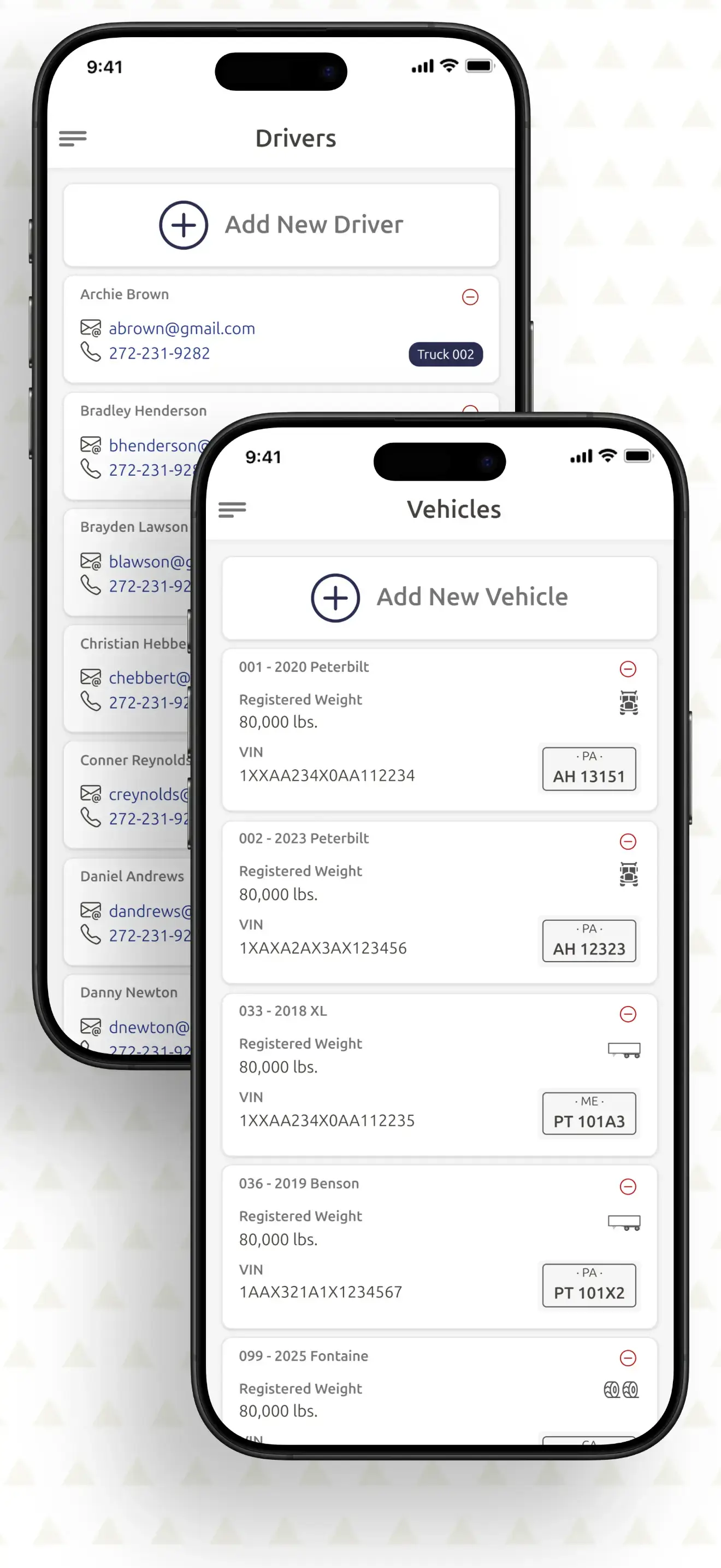 DriversVehicles screenshot of oversize optimized app