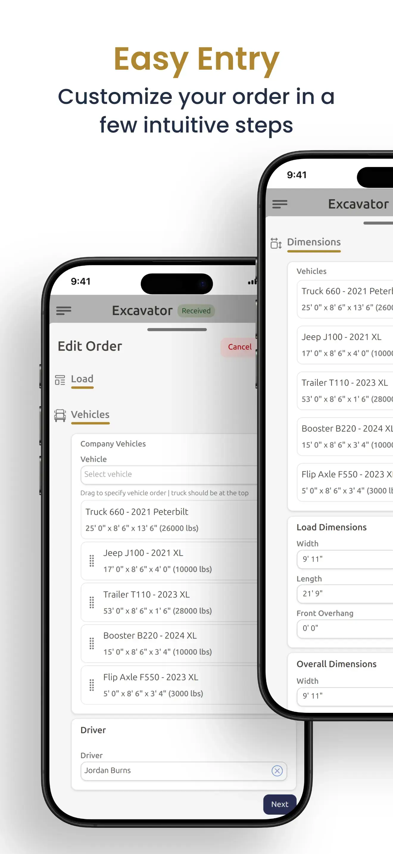 EasyEntry screenshot of oversize optimized app