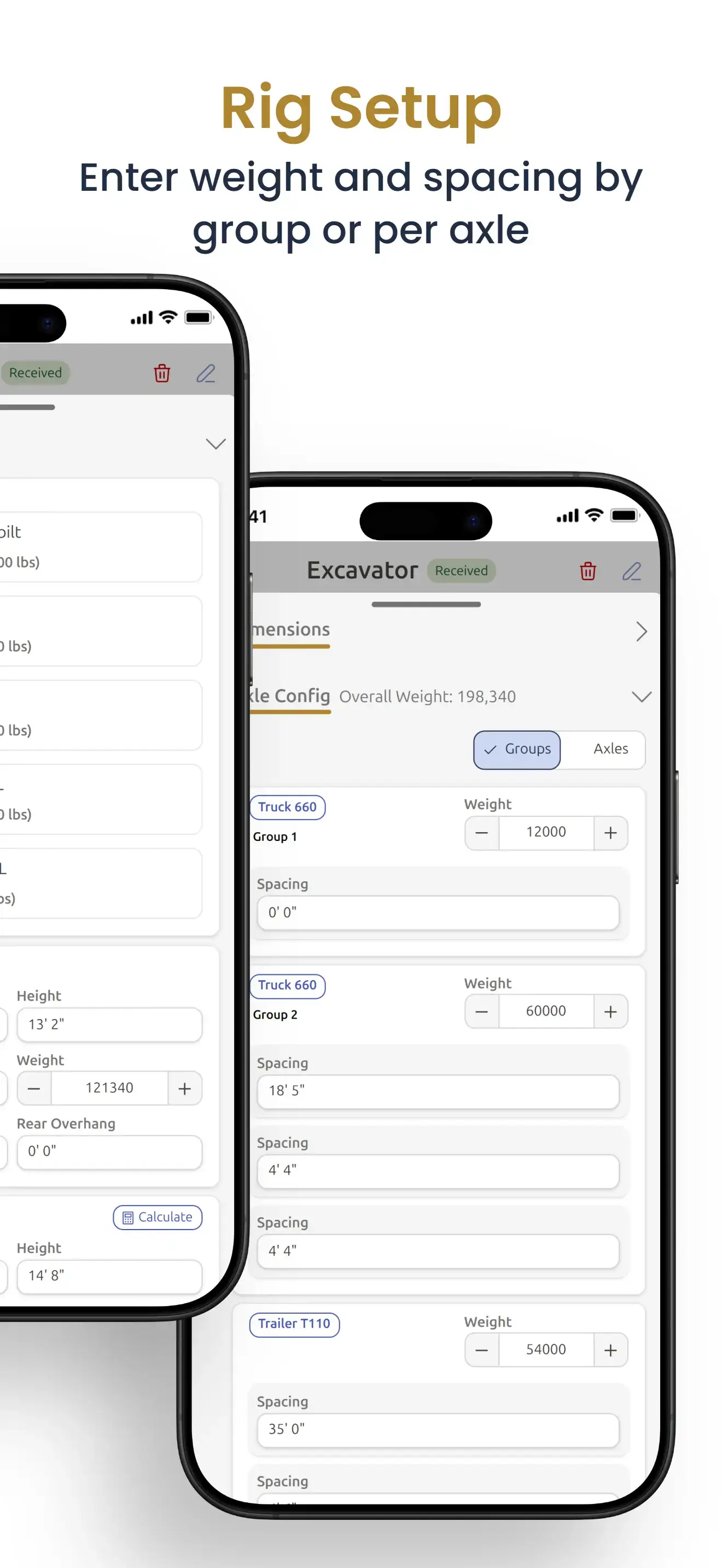 RigSetup screenshot of oversize optimized app