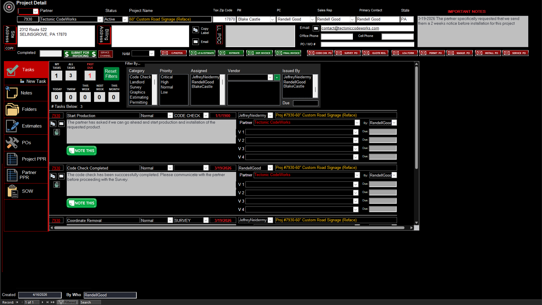 Access Project Page